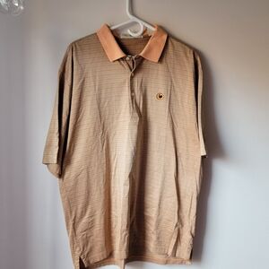 Fairway & Greene Tan Striped Polo Shirt